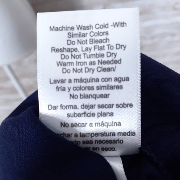 Venus Off Shoulder Shift Dress L Navy Short Sleeve 46A - Picture 7 of 7